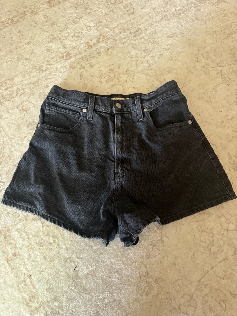 Levi's Black High-Rise Mom Denim Shorts